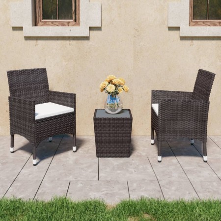 Garten-Bistro-Set 3-teilig PE-Rattan braun gehärtetes Glas von vidaXL, Gartensets - Ref: Foro24-3095934, Preis: 184,48 €, Rab...