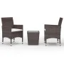 Garden bistro set 3 pieces PE rattan brown tempered glass by vidaXL, Garden sets - Ref: Foro24-3095934, Price: 182,69 €, Disc...