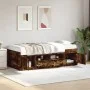 Lounger with engineered wood drawers smoked oak 75x190 cm by vidaXL, Beds and slatted bases - Ref: Foro24-3280262, Price: 159...