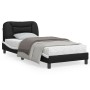 Estructura cama cabecero cuero sintético negro blanco 90x200 cm de vidaXL, Camas y somieres - Ref: Foro24-3207979, Precio: 16...