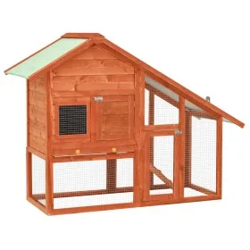 Solid fir wood hutch 140x63x120 cm by vidaXL, Cages and habitats for small animals - Ref: Foro24-170868, Price: 155,52 €, Dis...