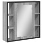 Armario con espejo de baño madera gris Sonoma 60x16x60 cm