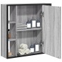 Armario con espejo de baño madera gris Sonoma 60x16x60 cm