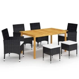 Black 7-Piece Garden Dining Set by vidaXL, Garden sets - Ref: Foro24-3067777, Price: 472,07 €, Discount: %