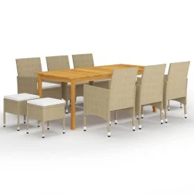 Beige 11-Piece Garden Dining Set by vidaXL, Garden sets - Ref: Foro24-3067873, Price: 751,66 €, Discount: %