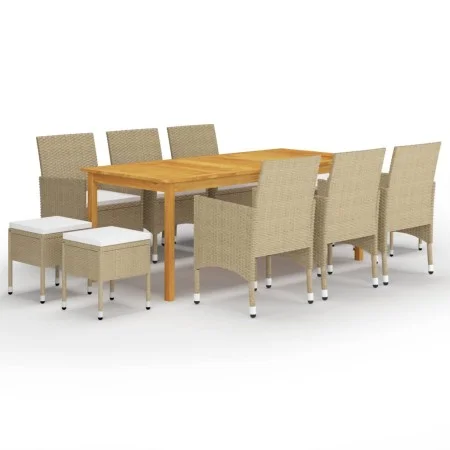 Juego de comedor de jardín de 11 piezas beige de vidaXL, Conjuntos de jardín - Ref: Foro24-3067873, Precio: 766,97 €, Descuen...