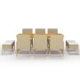 Beige 11-Piece Garden Dining Set by vidaXL, Garden sets - Ref: Foro24-3067873, Price: 778,20 €, Discount: %