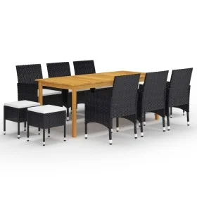 11-Piece Black Garden Dining Set by vidaXL, Garden sets - Ref: Foro24-3067871, Price: 733,78 €, Discount: %