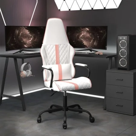 Weißer und rosafarbener Gaming-Stuhl aus Kunstleder von vidaXL, Gaming-Stühle - Ref: Foro24-3143795, Preis: 103,78 €, Rabatt: %