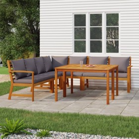 Garden dining set and cushions 7 pieces solid acacia wood by vidaXL, Garden sets - Ref: Foro24-3154971, Price: 922,07 €, Disc...