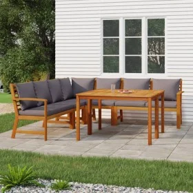 Garden dining set and cushions 7 pieces solid acacia wood by vidaXL, Garden sets - Ref: Foro24-3154971, Price: 901,93 €, Disc...