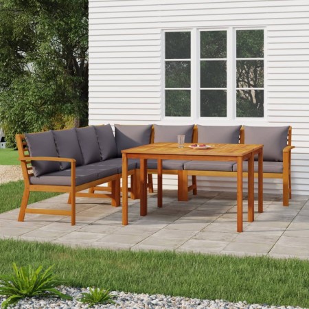 Garden dining set and cushions 7 pieces solid acacia wood by vidaXL, Garden sets - Ref: Foro24-3154971, Price: 902,24 €, Disc...