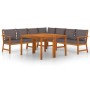 Garden dining set and cushions 7 pieces solid acacia wood by vidaXL, Garden sets - Ref: Foro24-3154971, Price: 902,24 €, Disc...
