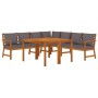 Garden dining set and cushions 7 pieces solid acacia wood by vidaXL, Garden sets - Ref: Foro24-3154971, Price: 902,24 €, Disc...