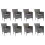9-piece garden furniture set with gray synthetic rattan cushions by vidaXL, Garden sets - Ref: Foro24-3095032, Price: 773,64 ...
