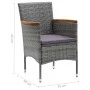 9-piece garden furniture set with gray synthetic rattan cushions by vidaXL, Garden sets - Ref: Foro24-3095032, Price: 773,64 ...