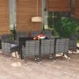 9-teiliges Gartenmöbel-Set mit grauen synthetischen Rattankissen von vidaXL, Gartensets - Ref: Foro24-3095026, Preis: 765,49 ...
