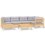 Garden furniture set 7 pieces and cushions solid pine wood by vidaXL, Garden sets - Ref: Foro24-3096543, Price: 524,67 €, Dis...