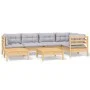 Gartenmöbel-Set 7-teilig und Kissen aus massivem Kiefernholz von vidaXL, Gartensets - Ref: Foro24-3096543, Preis: 499,35 €, R...