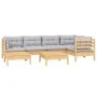 Gartenmöbel-Set 7-teilig und Kissen aus massivem Kiefernholz von vidaXL, Gartensets - Ref: Foro24-3096543, Preis: 499,35 €, R...