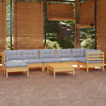 Garden furniture set 8 pieces and cushions solid pine wood by vidaXL, Garden sets - Ref: Foro24-3096555, Price: 640,33 €, Dis...