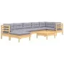 Garden furniture set 8 pieces and cushions solid pine wood by vidaXL, Garden sets - Ref: Foro24-3096555, Price: 640,33 €, Dis...