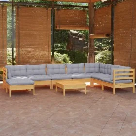 Garden furniture set 9 pieces and cushions solid pine wood by vidaXL, Garden sets - Ref: Foro24-3096664, Price: 693,20 €, Dis...
