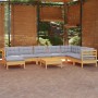 Garden furniture set 9 pieces and cushions solid pine wood by vidaXL, Garden sets - Ref: Foro24-3096664, Price: 703,42 €, Dis...