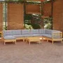 Juego de muebles de jardín 9 pzas y cojines madera maciza pino de vidaXL, Conjuntos de jardín - Ref: Foro24-3096664, Precio: ...