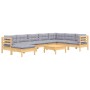 Garden furniture set 9 pieces and cushions solid pine wood by vidaXL, Garden sets - Ref: Foro24-3096664, Price: 703,42 €, Dis...