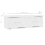 Estante de cajones para pared madera contrachapada 60x26x18,5cm