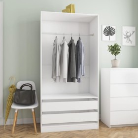 Weißer Sperrholzschrank 100x50x200 cm von vidaXL, Kleiderschränke - Ref: Foro24-800603, Preis: 220,56 €, Rabatt: %