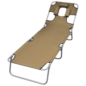 Folding lounger with head cushion and adjustable backrest gray by vidaXL, Loungers - Ref: Foro24-44296, Price: 68,87 €, Disco...