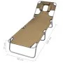 Folding lounger with head cushion and adjustable backrest gray by vidaXL, Loungers - Ref: Foro24-44296, Price: 68,87 €, Disco...