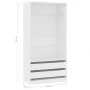 Weißer Sperrholzschrank 100x50x200 cm von vidaXL, Kleiderschränke - Ref: Foro24-800603, Preis: 210,08 €, Rabatt: %
