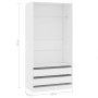 Weißer Sperrholzschrank 100x50x200 cm von vidaXL, Kleiderschränke - Ref: Foro24-800603, Preis: 220,56 €, Rabatt: %