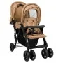 Taupe gray steel tandem twin stroller by vidaXL, Baby strollers - Ref: Foro24-10349, Price: 224,33 €, Discount: %