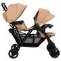 Taupe gray steel tandem twin stroller by vidaXL, Baby strollers - Ref: Foro24-10349, Price: 224,33 €, Discount: %