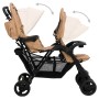 Carrito para gemelos tandem de acero gris taupé de vidaXL, Cochecitos de bebé - Ref: Foro24-10349, Precio: 228,35 €, Descuent...