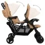 Taupe gray steel tandem twin stroller by vidaXL, Baby strollers - Ref: Foro24-10349, Price: 224,33 €, Discount: %