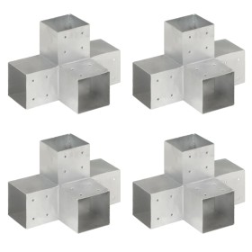Conectores de postes en X 4 uds metal galvanizado 101x101 mm de vidaXL, Postes de cerca - Ref: Foro24-145484, Precio: 96,21 €...