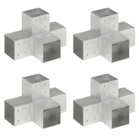 Pfostenverbinder aus verzinktem Metall, 4 Stück, 101 x 101 mm von vidaXL, Zaunpfosten - Ref: Foro24-145484, Preis: 86,47 €, R...