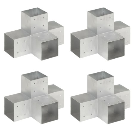 Pfostenverbinder aus verzinktem Metall, 4 Stück, 101 x 101 mm von vidaXL, Zaunpfosten - Ref: Foro24-145484, Preis: 96,21 €, R...
