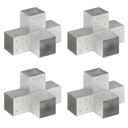 Post connectors in X 4 pcs galvanized metal 101x101 mm by vidaXL, fence posts - Ref: Foro24-145484, Price: 86,47 €, Discount: %