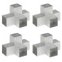 Conectores de postes en X 4 uds metal galvanizado 101x101 mm