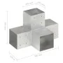 Post connectors in X 4 pcs galvanized metal 101x101 mm by vidaXL, fence posts - Ref: Foro24-145484, Price: 86,47 €, Discount: %