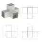 Post connectors in X 4 pcs galvanized metal 101x101 mm by vidaXL, fence posts - Ref: Foro24-145484, Price: 86,47 €, Discount: %