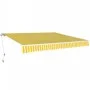 Manually operated folding awning 600 cm yellow and white by vidaXL, Awnings - Ref: Foro24-276354, Price: 510,17 €, Discount: %