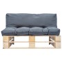 Pallet garden sofa with gray pinewood cushions by vidaXL, Outdoor sofas - Ref: Foro24-277477, Price: 137,34 €, Discount: %
