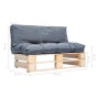 Pallet garden sofa with gray pinewood cushions by vidaXL, Outdoor sofas - Ref: Foro24-277477, Price: 137,34 €, Discount: %